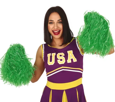 Pompony Cheerleaderki ZIELONE 2 szt.