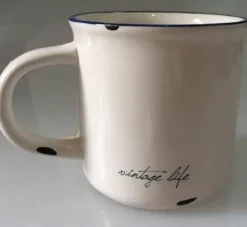 Porcelanowy MINI kubek retro - Keys