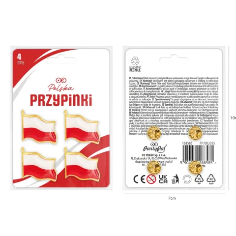 Przypinka pin biało-czerwony POLSKA