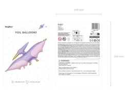 Pterodaktyl dinozaur fioletowy balon foliowy 120 cm