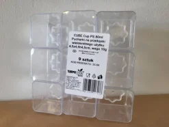 Pucharek na przekąski 80ml CUBE opakowanie 9 szt.