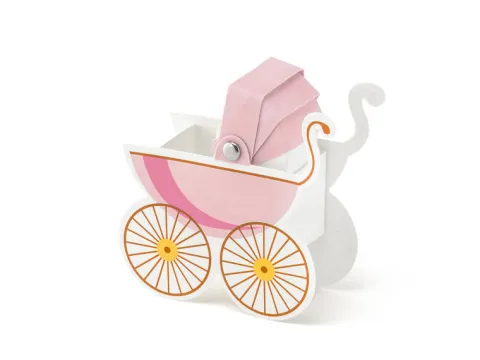 Pudełeczka WÓZECZEK Baby Shower 9,5 cm 10 szt.
