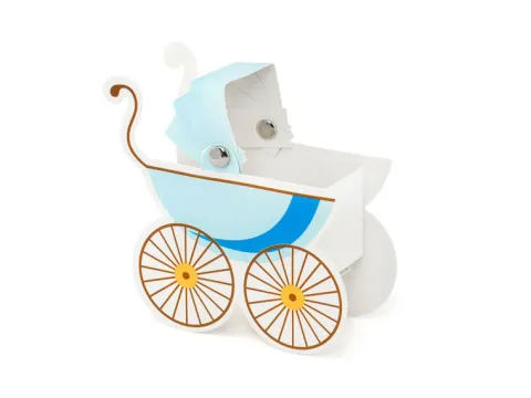 Pudełeczka WÓZECZEK Baby Shower 9,5 cm 10 szt.