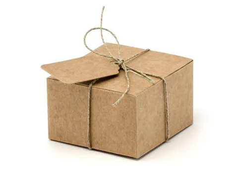 Pudełka na prezenty z zawieszkami KRAFT 6 cm 10 szt.