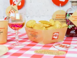 Pudełka na chipsy, przekąski w stylu PRL 4 szt.