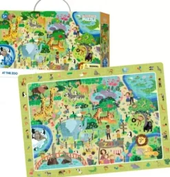 Puzzle obserwacyjne Zwierzeta w Zoo 80 elementów