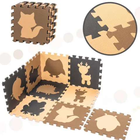 PUZZLE PIANKOWE Zwierzątka mata antypoślizgowa 9 elem.