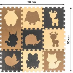 PUZZLE PIANKOWE Zwierzątka mata antypoślizgowa 9 elem.