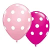 Qualatex 11 cali 25 szt Grochy pastel różowy i żurawinowy balony