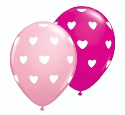 Qualatex11 cali z SERDUSZKAMI kolor: ŻURAWINOWY 1 sztuka balon
