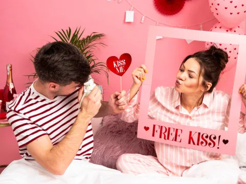 Ramka do zdjęć fotobudka selfie Free Kiss 50x59 cm