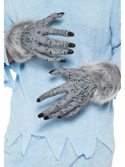 Rękawice wilkołak z futrem szare