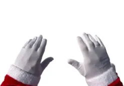 Rękawiczki św. Mikołaja białe krótkie