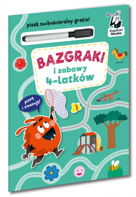 Rozwijające zabawy Bazgraki i zabawy dla 4-latków + pisak suchościeralny