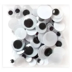 Ruchome oczka 75 szt MIX Czarno - białe