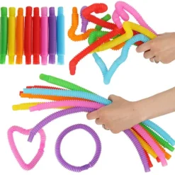Rurki Sensoryczne zabawka edukacyjna gąsienica 8 szt.