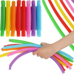 Rurki Sensoryczne zabawka edukacyjna gąsienica 8 szt.