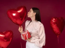 SERCE czerwone balony foliowe bukiet balonowy - zestaw 10 szt. Walentynki