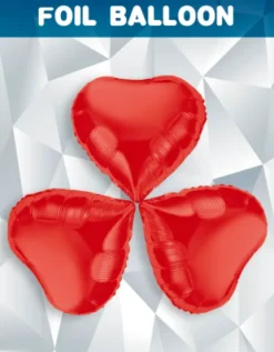 Serce czerwone lub srebrne balon foliowy 9