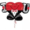Serce uśmiechnięte I Love You balon foliowy 83x53 cm