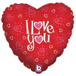 Serce z nadrukiem I Love You balon foliowy 18"
