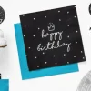 Serwetki papierowe Happy Birthday Czarne 33 x 33 cm 20 szt.