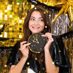 Serwetki papierowe czarne Happy New Year Zegar na Sylwestra 10szt.