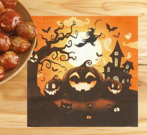 Serwetki papierowe Dynia pomarańczowe HALLOWEEN 33 cm 12 szt.