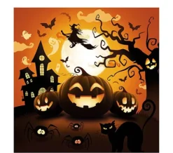 Serwetki papierowe Dynia pomarańczowe HALLOWEEN 33 cm 12 szt.