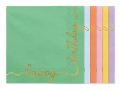 Serwetki papierowe Happy Birthday mix kolorów 33 x 33 cm 12 szt.