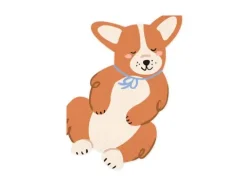 Serwetki papierowe pies piesek Corgi, 11x15 cm 12 szt.