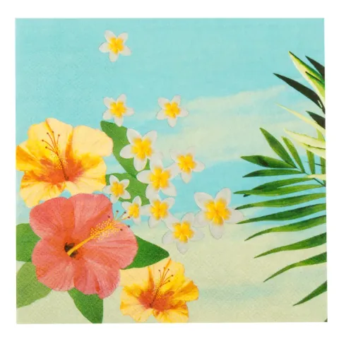 Serwetki papierowe wzór kwiaty hawajskie Paradise 20 szt. 33x33 cm