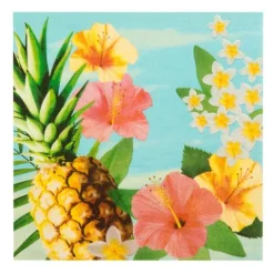 Serwetki papierowe wzór kwiaty hawajskie Paradise 20 szt. 33x33 cm