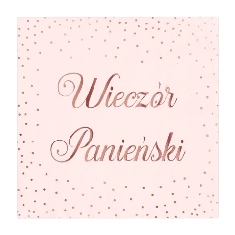 Serwetki Wieczór Panieński złoty róż 33x33 cm 10 szt.