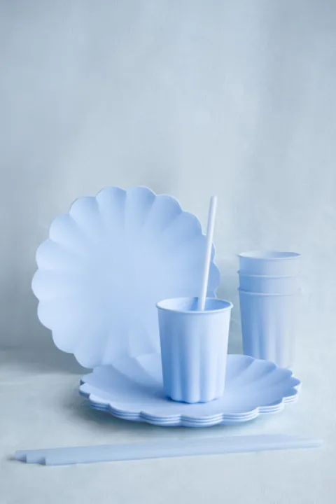Słomki do picia plastikowe wielokrotnego użytku 12 szt. błękitny