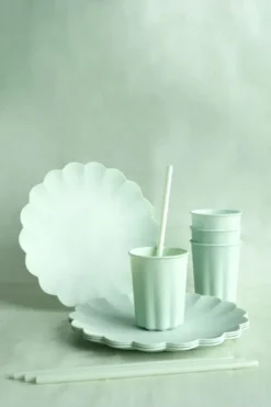 Słomki do picia plastikowe wielokrotnego użytku 12 szt. szałwiowy