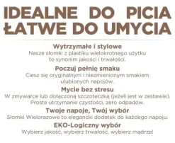 Słomki rurki do picia wielorazowe 200 szt. czarne