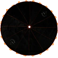 Spadochron Animacyjny Halloween 3m pomarańczowe uchwyty