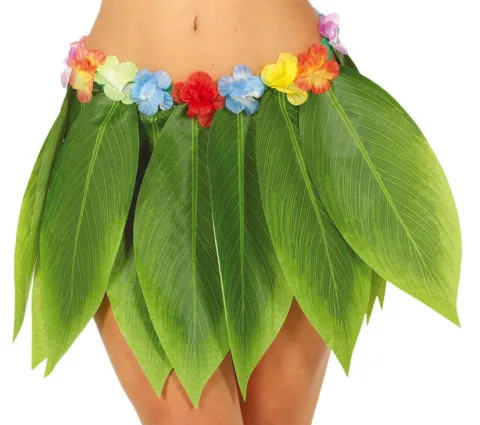 Spódnica hawajska LIŚCIE z kwiatami hawaii