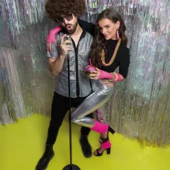 Spodnie Legginsy DISCO srebrne damskie męskie