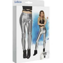 Spodnie Legginsy DISCO srebrne damskie męskie