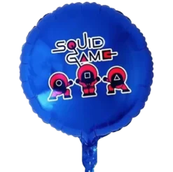 SQUID GAME balon foliowy okrągły niebieski 45 cm