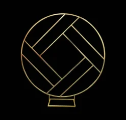 Stelaż dekoracyjny metalowy stojak CIRCLE FRAME złoty