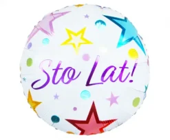 Sto lat ! okrągły balon foliowy 18''