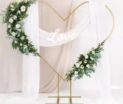 Stojak na tło stelaż SERCE złote 2m