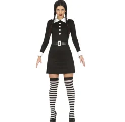 Strój dla dorosłych jak Wednesday Addams sukienka