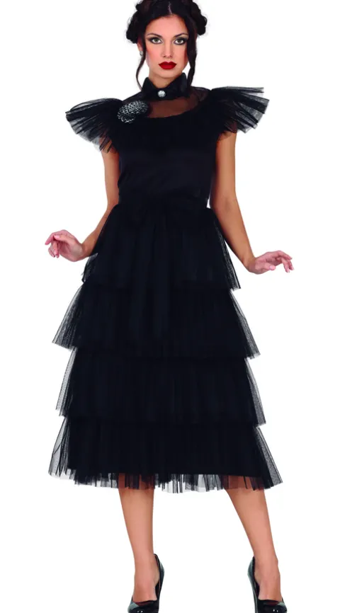 Strój dla dorosłych jak Wednesday Addams sukienka balowa