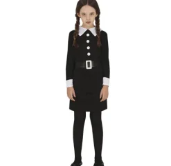 Strój dla dzieci jak Wednesday Addams sukienka