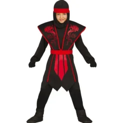 Strój dla dziecka Ninja cienia - czerwono czarny