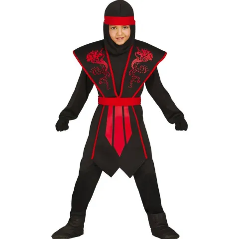 Strój dla dziecka Ninja cienia - czerwono czarny